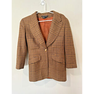 Vintage Randy Kemper Houndstooth 100% Wool Blazer Size 4